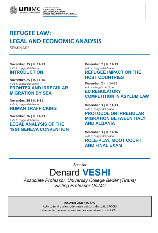 SEMINARS - REFUGEE LAW: LEGAL AND ECONOMIC ANALYSIS